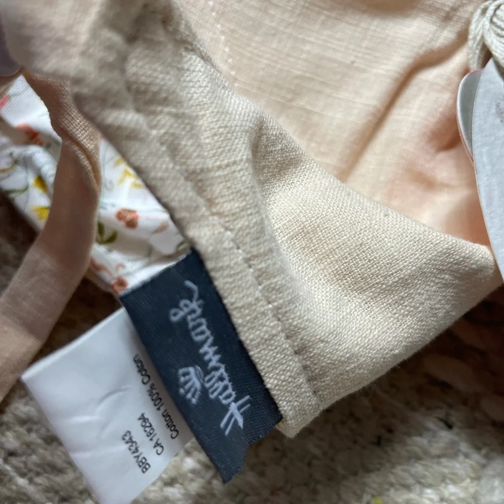 NWT Hallmark Baby Bunny Bonnet For Little Critters Khaki Floral Print 0-6 Months